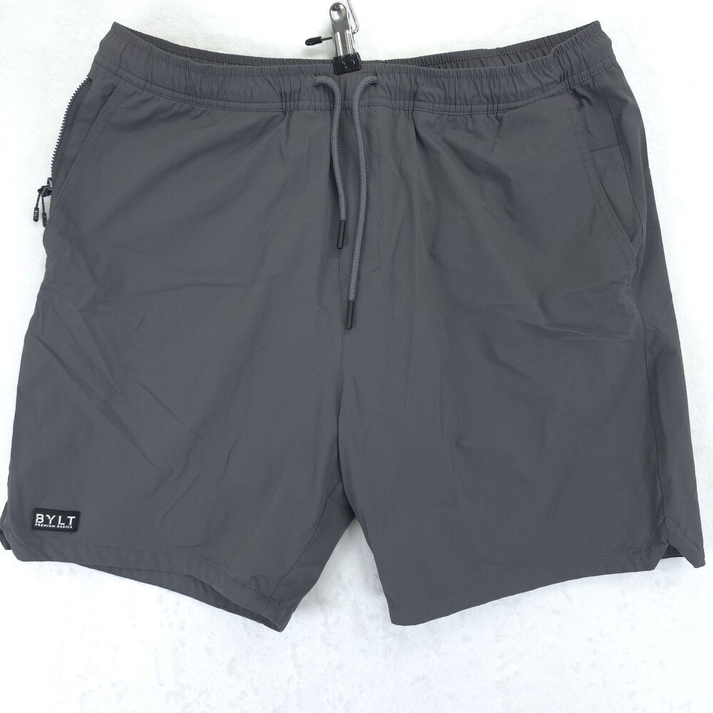 BYLT Premium Basics Active Training Shorts Lined Mens Size XL 34" Waist Gray
